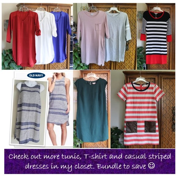 3/$15 GAP Cap Sleeve Shift Tunic Dress - Navy Blue, Size M - Picture 13 of 16